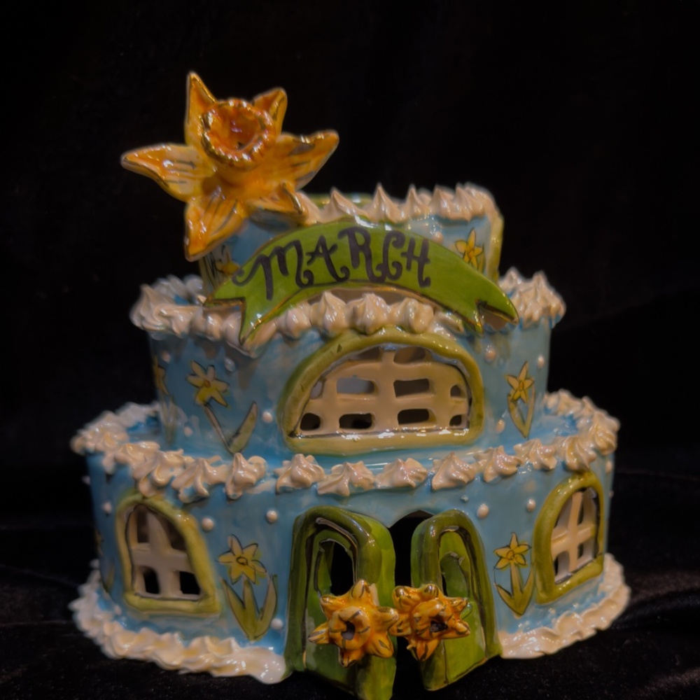 Blue Sky March Birthday cake 6"